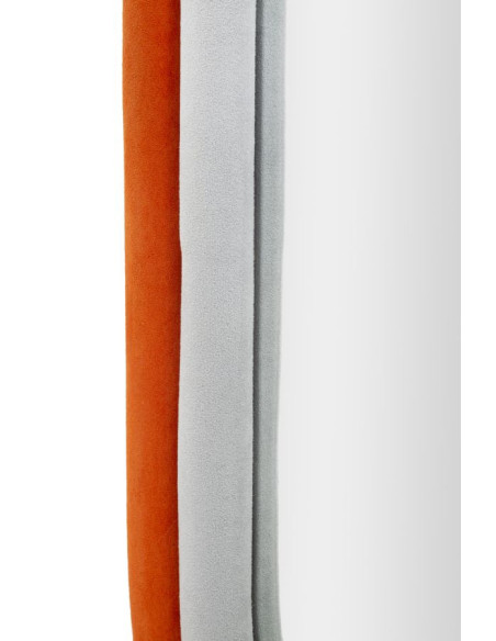 Miroir mural original Ovale 60x90 en Velours Orange Bois Antony 