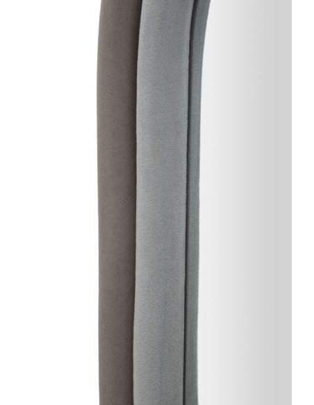 Miroir mural original Ovale 60x90 en Velours Gris Bois Antony 