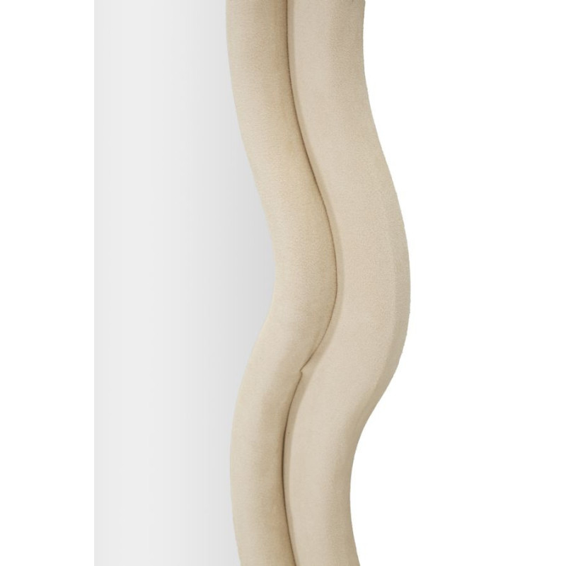 Miroir mural original Irrégulier 60x160 en Velours Blanc crème Bois Emily 