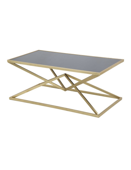 Table basse design originales Rectangulaire en Métal Doré Verre Piramid 