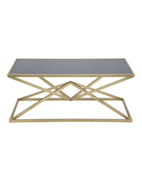 Table basse design originales Rectangulaire en Métal Doré Verre Piramid 