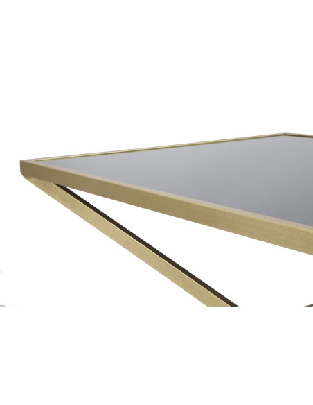 Table basse design originales Rectangulaire en Métal Doré Verre Piramid 