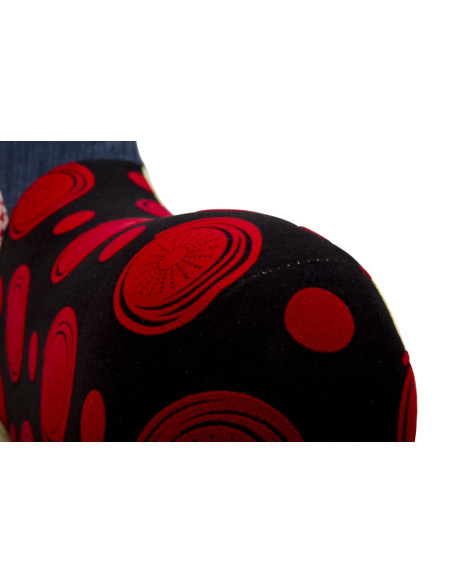 Fauteuil moderne Patchwork en Tissu Multicolore Bois Noir Bois de pin Imperial 