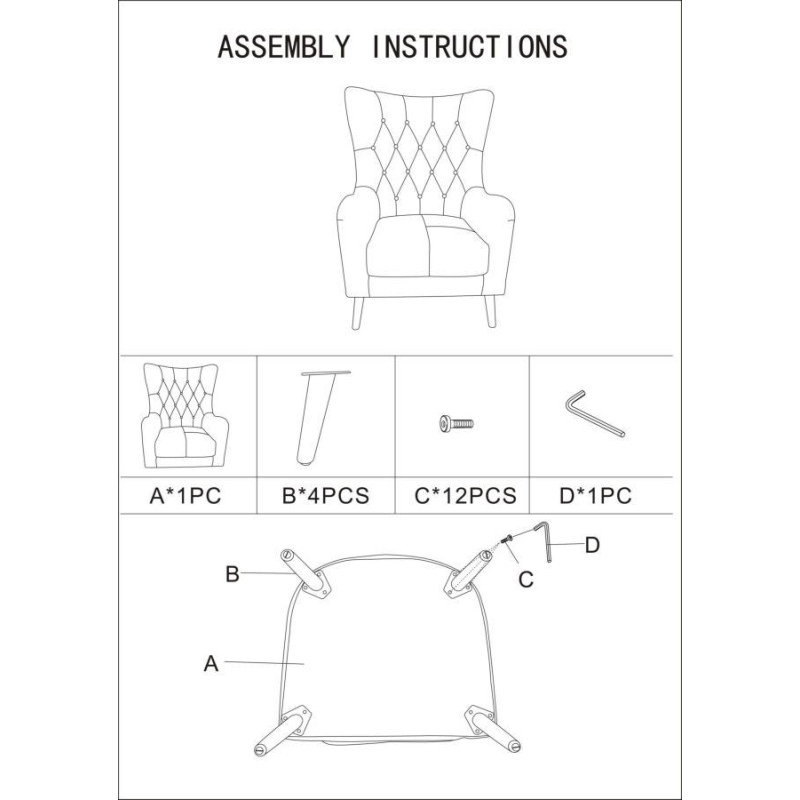 Fauteuil moderne Patchwork en Tissu Multicolore Bois Noir Bois de pin Imperial - 10