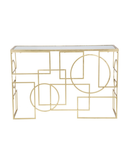 Console design originale Rectangulaire en Métal Doré Miroir Marie 