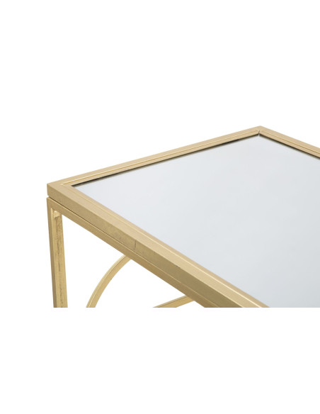 Console design originale Rectangulaire en Métal Doré Miroir Marie 