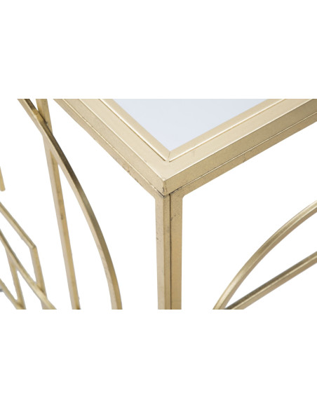 Console design originale Rectangulaire en Métal Doré Miroir Marie 