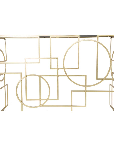 Console design originale Rectangulaire en Métal Doré Miroir Marie 