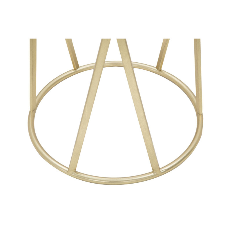 Sellette haute moderne Ronde en Métal Doré Verre Glam 