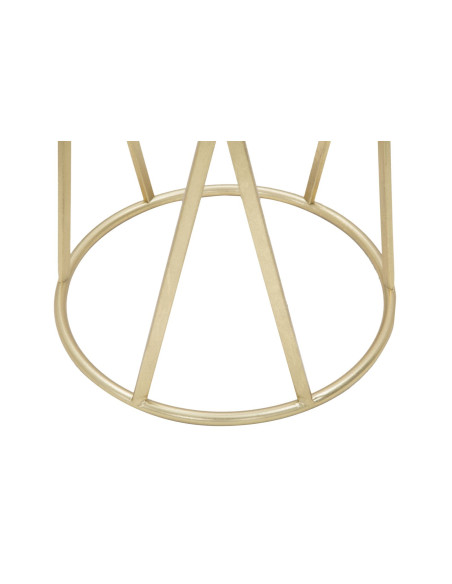 Sellette haute moderne Ronde en Métal Doré Verre Glam 