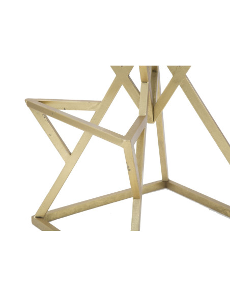 Tabouret de bar design original carré en Velours Noir Capitonné Métal Doré Piramid 