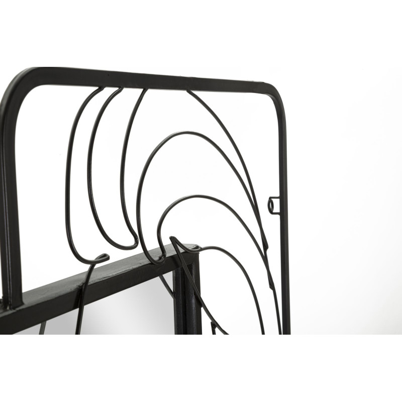 Miroir mural original Visage arty Rectangulaire 64x85 en Métal Noir Doré Eleonor 