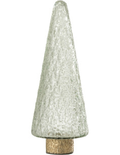 Sapin de Noël 30 cm en Verre Transparent Doré - 1