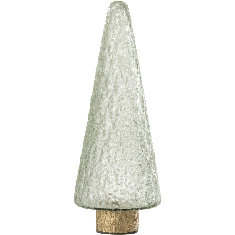 Sapin de Noël 30 cm en Verre Transparent Doré - 1