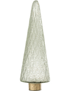 Sapin de Noël 40 cm en Verre Transparent Doré - 1
