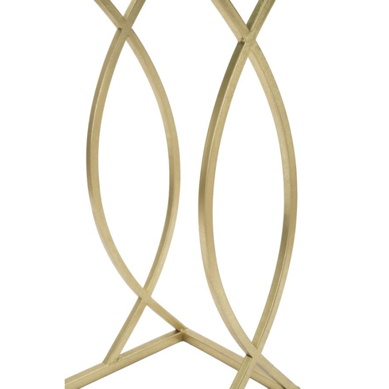 Bout de canapé moderne Rectangulaire en Métal Doré Verre Glam 