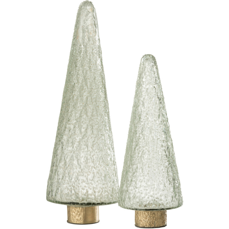 Sapin de Noël 40 cm en Verre Transparent Doré - 2