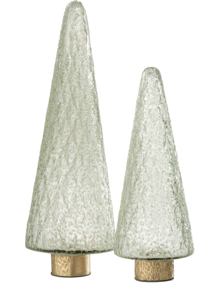 Sapin de Noël 40 cm en Verre Transparent Doré - 2