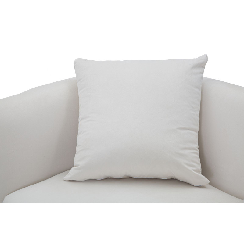 Canapé moderne Droit 2 places en Velours Blanc crème Capitonné Métal Doré Bois Bucarest 