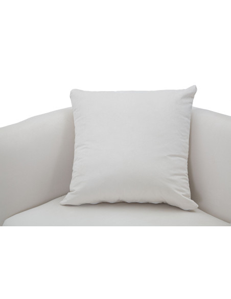 Canapé moderne Droit 2 places en Velours Blanc crème Capitonné Métal Doré Bois Bucarest 
