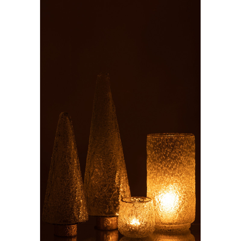 Sapin de Noël 40 cm en Verre Transparent Doré - 5