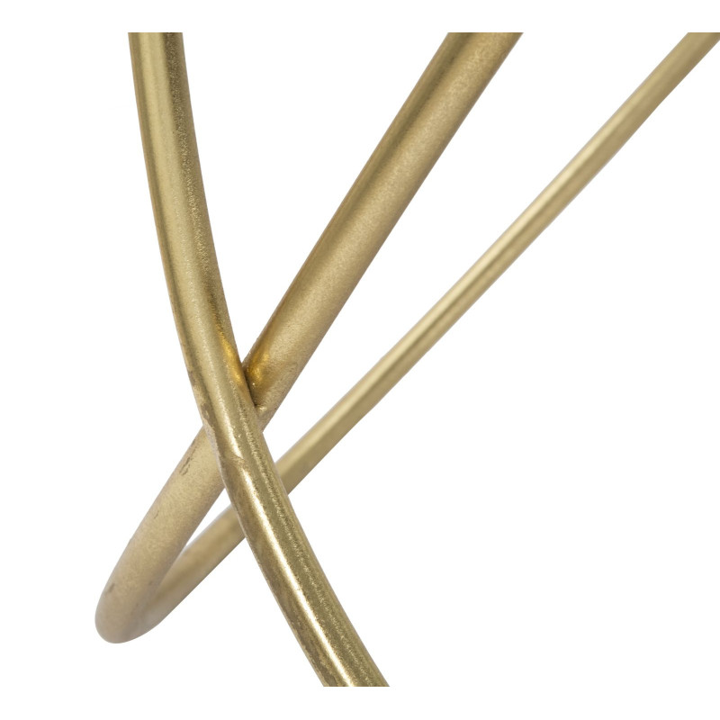 Table basse design originale Ronde en Métal Doré Verre Ring 