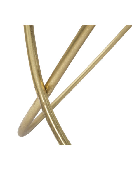 Table basse design originale Ronde en Métal Doré Verre Ring 