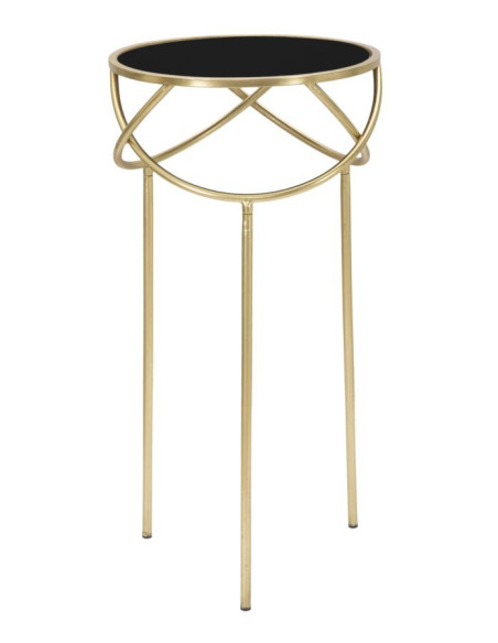 Sellette haute moderne Ronde en Métal Doré Verre Ring 