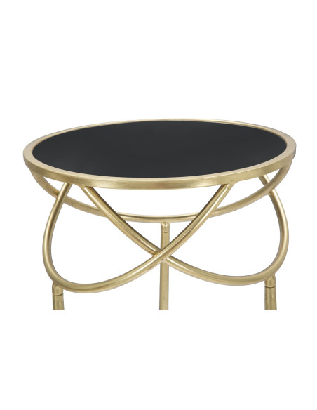 Sellette haute moderne Ronde en Métal Doré Verre Ring 