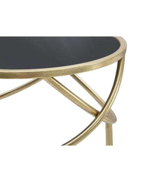 Sellette haute moderne Ronde en Métal Doré Verre Ring 