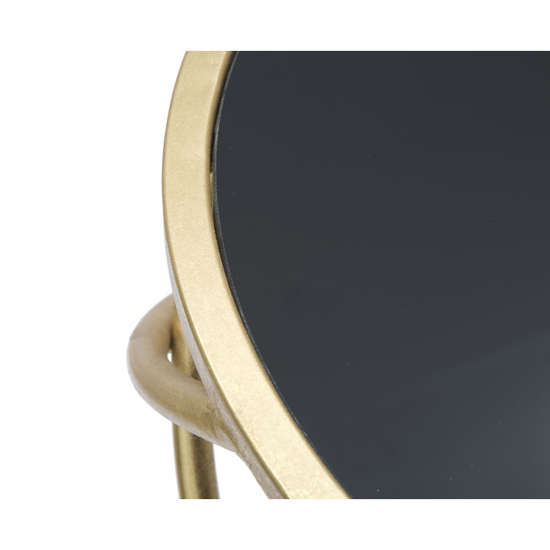 Sellette haute moderne Ronde en Métal Doré Verre Ring 