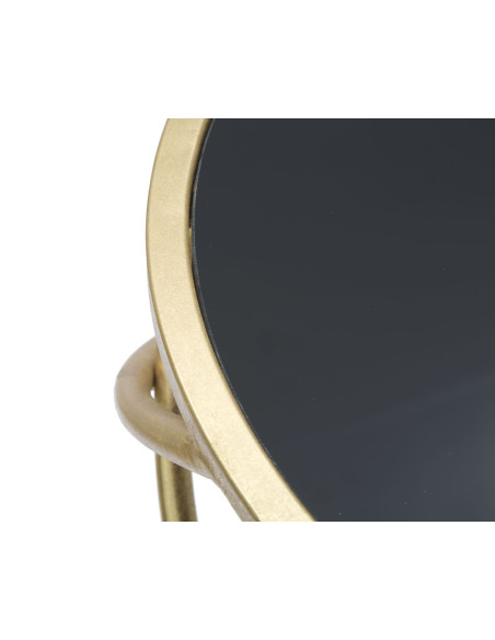 Sellette haute moderne Ronde en Métal Doré Verre Ring 