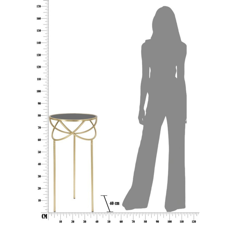 Sellette haute moderne Ronde en Métal Doré Verre Ring 