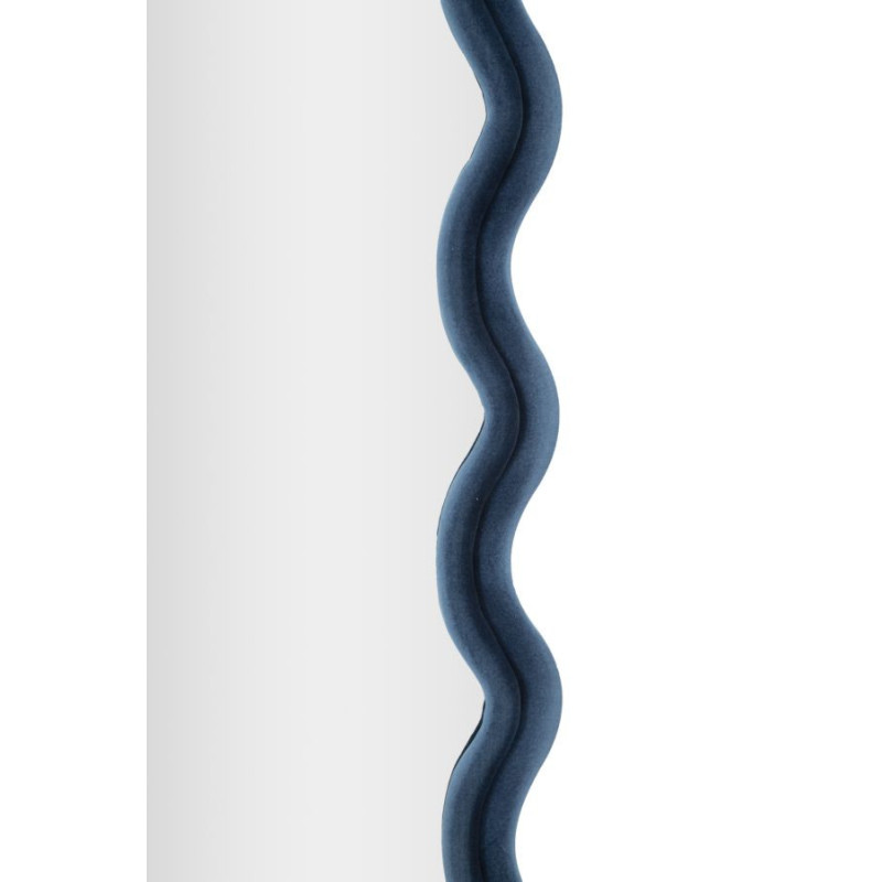 Miroir mural original Irrégulier 60x160 en Velours Bleu Bois Emily 