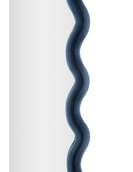 Miroir mural original Irrégulier 60x160 en Velours Bleu Bois Emily 
