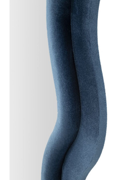 Miroir mural original Irrégulier 60x160 en Velours Bleu Bois Emily 