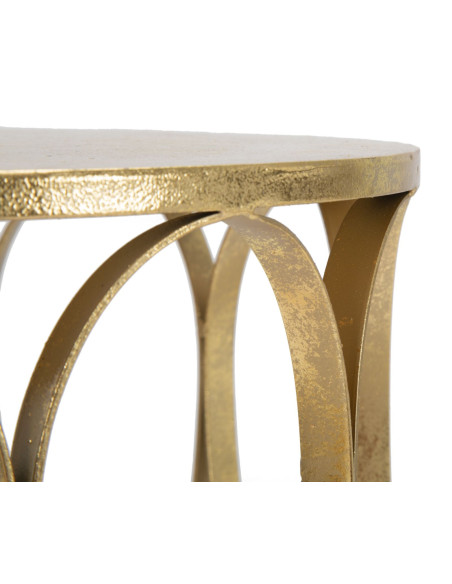Table d'appoint moderne Ronde en Métal Doré Venice 