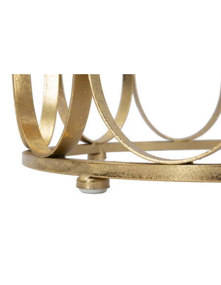 Table d'appoint moderne Ronde en Métal Doré Venice 