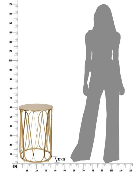 Table d'appoint moderne Ronde en Métal Doré Venice 