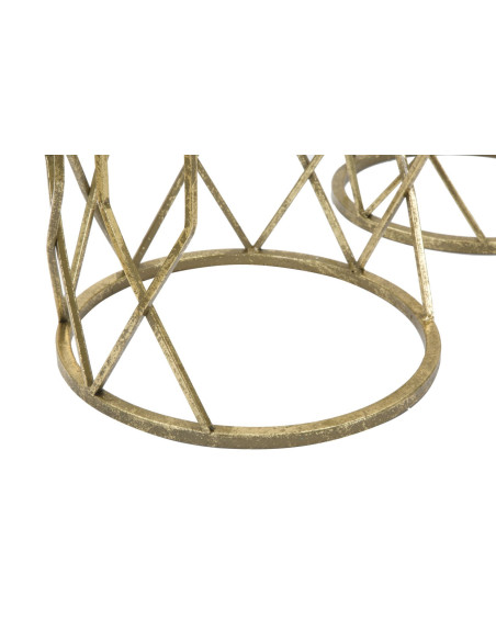 Sellette haute moderne Ronde en Métal Doré Verre Tunisi (Lot de 3) 