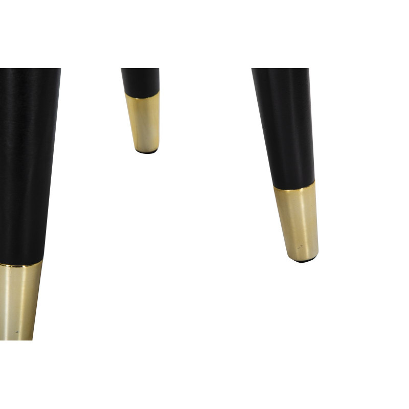 Tabouret moderne Rond en Velours Blanc crème Métal Doré Noir Paris 