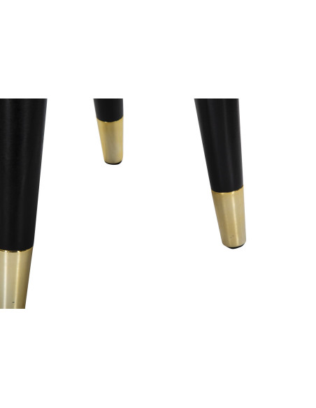 Tabouret moderne Rond en Velours Blanc crème Métal Doré Noir Paris 