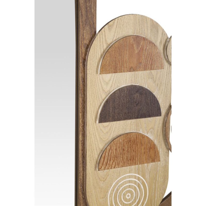 Miroir mural original XL Formes géométriques Rond 80x80 en Bois Naturel Block 