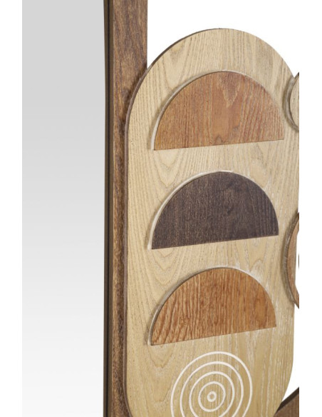 Miroir mural original XL Formes géométriques Rond 80x80 en Bois Naturel Block 