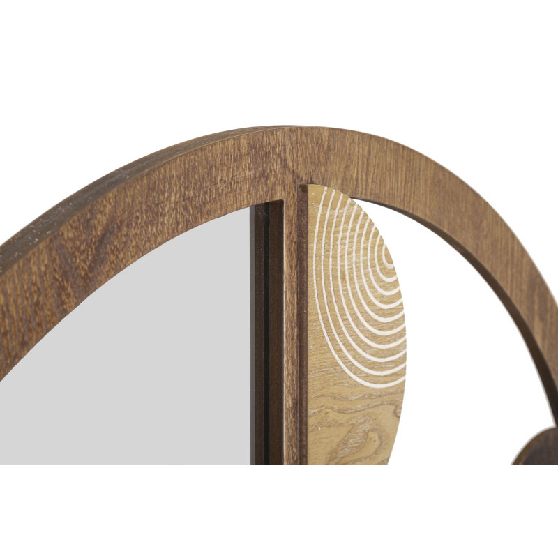 Miroir mural original XL Formes géométriques Rond 80x80 en Bois Naturel Block 