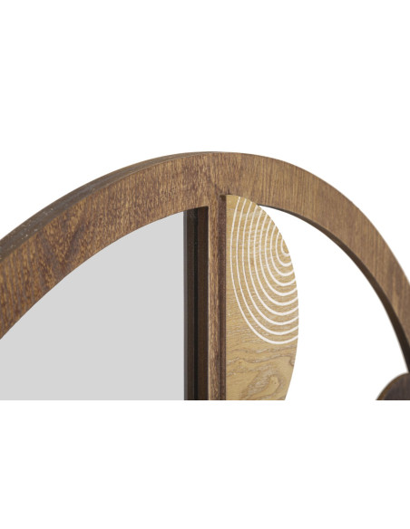Miroir mural original XL Formes géométriques Rond 80x80 en Bois Naturel Block 
