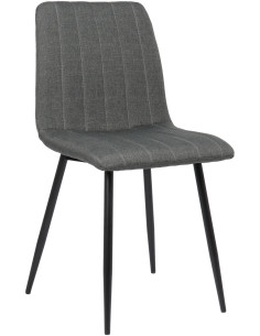 Chaise en polyester gris foncé métal noir Pamela - 1