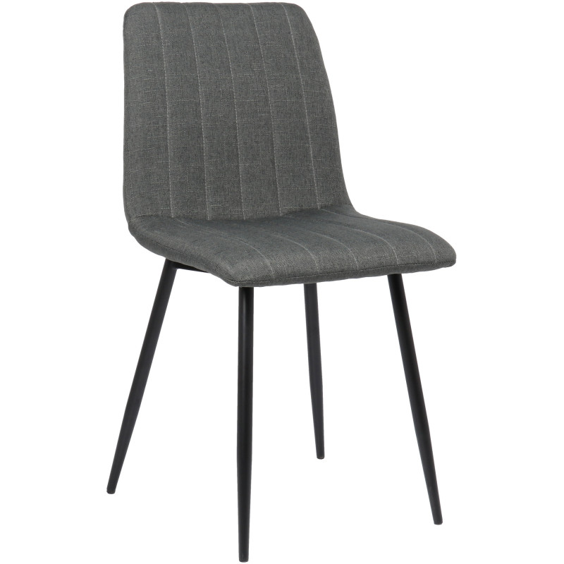 Chaise en polyester gris foncé métal noir Pamela - 1