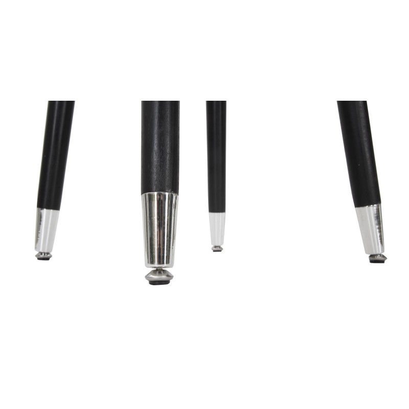 Tabouret de bar moderne rond en Velours Gris Métal Argenté Noir Paris 