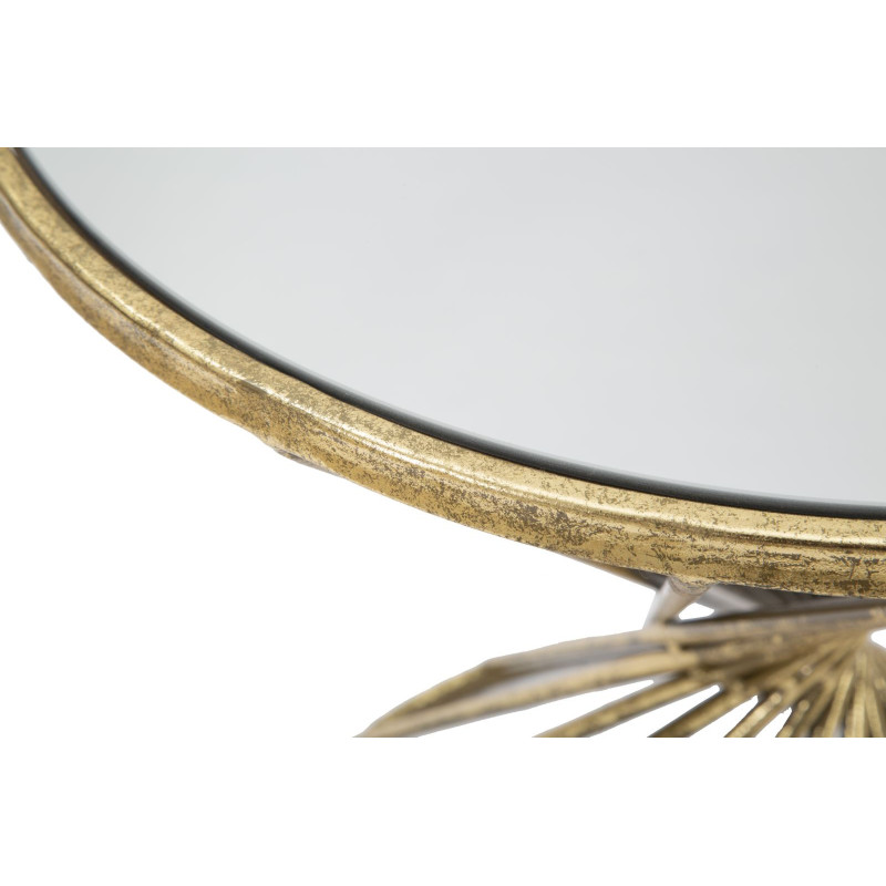 Table d'appoint moderne Ronde en Métal Doré Miroir Hypnos 
